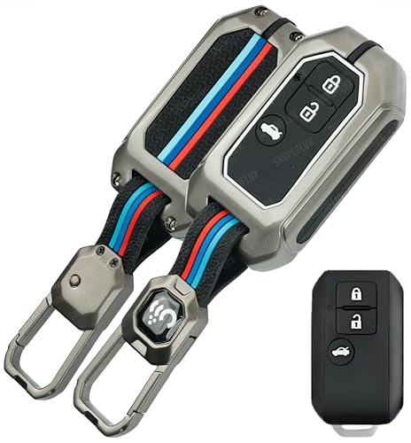 Shopoflux Metal Key Cover Compatible With Suzuki Dzire | Ertiga 3 Button Smart Key (Black) (Pack 1)