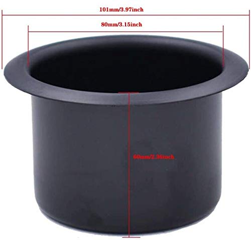 Mollensiuer Metal Sofa Recliner Cup Holder Insert - 2Pcs, 80mm x 60mm, Black for Sofa, Boat, RV, Couch, Car, Truck, Poker Table