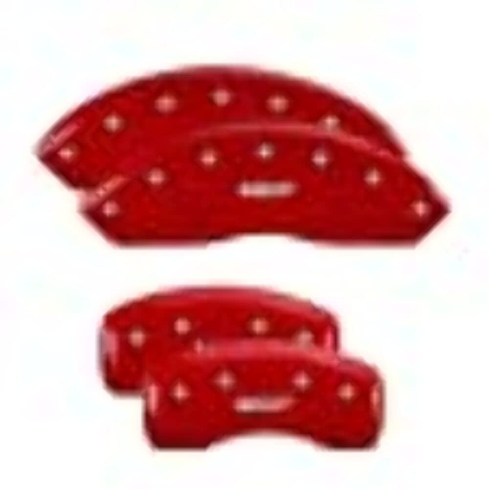 Mgp Caliper Covers 54015Smgprd Mgp Red Powder Coat Finish, Silver Characters, Set Of 4
