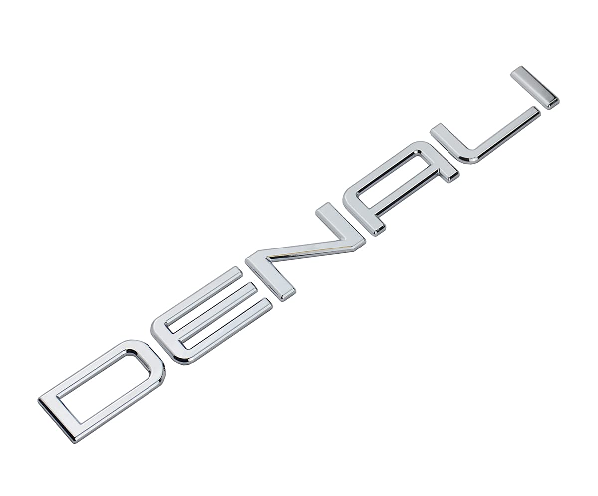 PCFGSL 2Pc DENALI Door Emblem Badge Replacement for 01-08 Yukon Envoy - Chrome, ABS Material