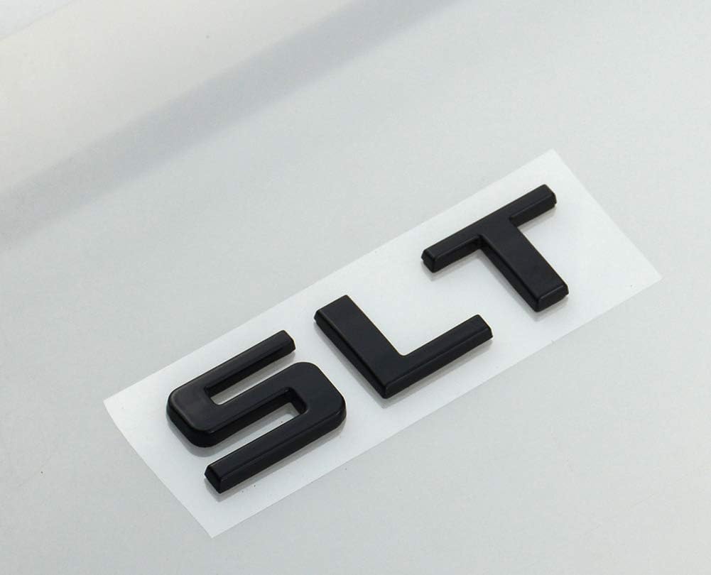 Aimoll SLT Emblem Replacement for GMC Sierra/Yukon 2014-2020, Gloss Black, Durable ABS Material