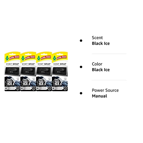 Little Trees Vent Wrap Air Freshener 4-Packs Car Air Freshner (Black Ice)
