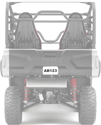 Hardline 2340W Atv License Plate Kit - White Plate/Black Letters