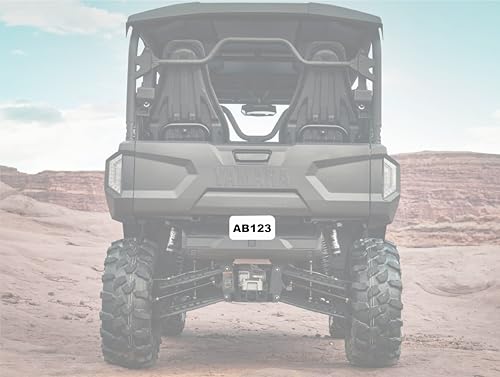 Hardline 2340W Atv License Plate Kit - White Plate/Black Letters