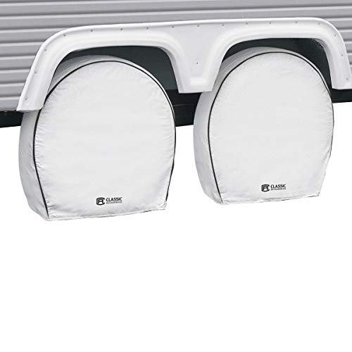 Classic Accessories Over Drive Deluxe Rv Wheel Cover, Wheels 24'' - 27'' Diameter, 8.5'' Tire Width White