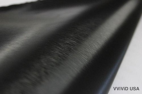VViViD Black Brushed Steel Vinyl Wrap Roll - 3ft x 5ft, Air Release Technology, Model: vvblkbrsh_03