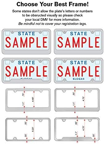 Ford Bronco Metal License Plate Frame Tag Holder - Black With Black