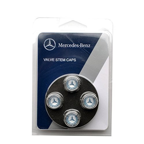 Mercedes Benz Genuine Q-6-40-8131 - Valve Stem Caps, Blue Laurel Wreath