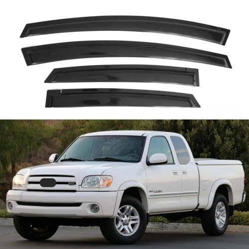 Ig Window Visor For 2000-2006 Toyota Tundra Access Cab, Rain Guard Tape-On Extra Durable Sun Wind Side Vent Window Deflector, 20