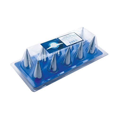 United Pacific 10780 - Wheel Lug Nut Cover Set - 33Mm X 4.25'' Chrome Plastic X Spike Nut Cover - Thread-On (10 Pack)