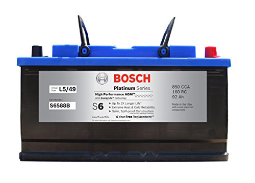 Bosch Automotive S6588B AGM Flat Plate Battery - Durable Metal Construction