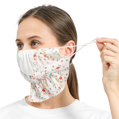 Palay Face Mask For Women, Upf Sun Protection Mask, Floral Print Face Cover For Women, Breathable Reusable Face Mask For Bikers,