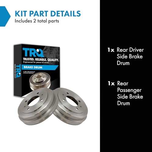 Trq Rear Brake Drum Pair Set Left Lh & Right Rh For Hyundai Elantra Tiburon