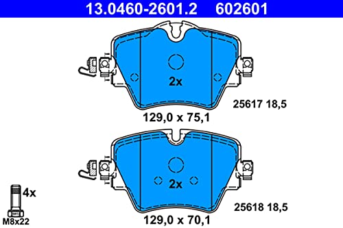Ate Original Semi-Metallic Front Disc Brake Pad Set 602601 For Bmw, Mini, Toyota