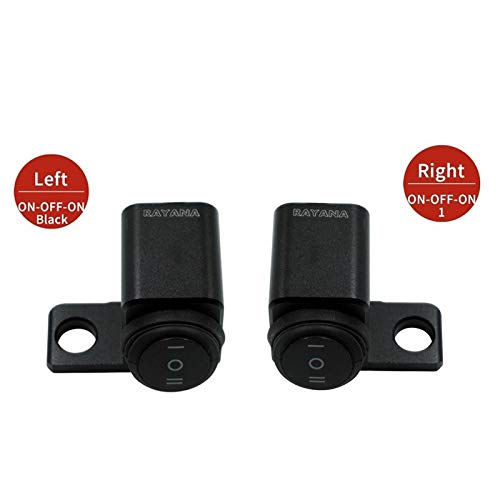 RAYANA 12V Motorcycle ATV 10mm Mirror Mount Switches Motorbike Headlight Hazard Brake Fog Lights ON-Off-ON Waterproof Switch Tog