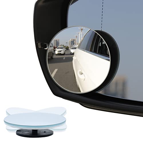 Livtee Blind Spot Mirror, 2 Round Hd Glass Frameless Convex Rear View Mirrors Exterior Accessories With Wide Angle Adjustable Stick For Car Suv And Trucks, Pack Of 2