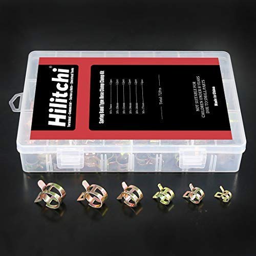 Hilitchi 72 pcs Spring Band Type Action Fuel/Silicone Vacuum Hose Pipe Clamp Low Pressure Air Clip Clamp (10 x 7mm 10mm 11mm 14m