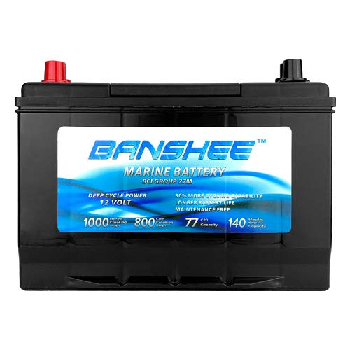 Banshee Marine Battery D27M 8027-127 Group 27 - Large, Reliable Power for Marine Use