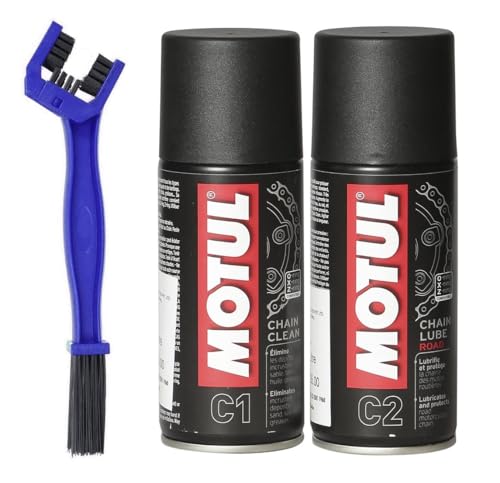 Chain Cleaner C1 (150 Ml) & Chain Lube Road C2 (150 Ml) Chain Cleaner Brush | Chain Oil (300 Ml, Pack Of 3)