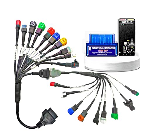 Danlite Bs6Bs7 Bike Scanning Cable 21 Coplar For Fast Connectivity Best Wire Quality Unbreakable Cablewith Elm 327 Obdii Scann