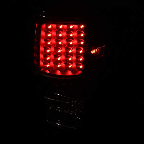 AKKON Rear LED Tail Lights for 07-13 Toyota Tundra - Black Housing Brake Lamps Replacement Pair