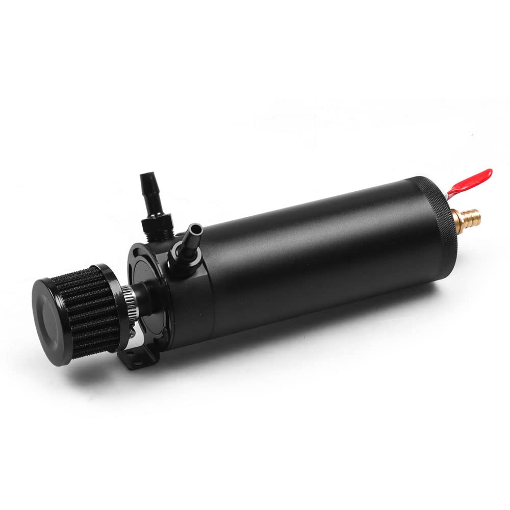 Universal Billet Aluminum Baffled 2-Port New Long 750Ml Oil Catch Can Tank With Breather Filter Engine Mini Oil Separator