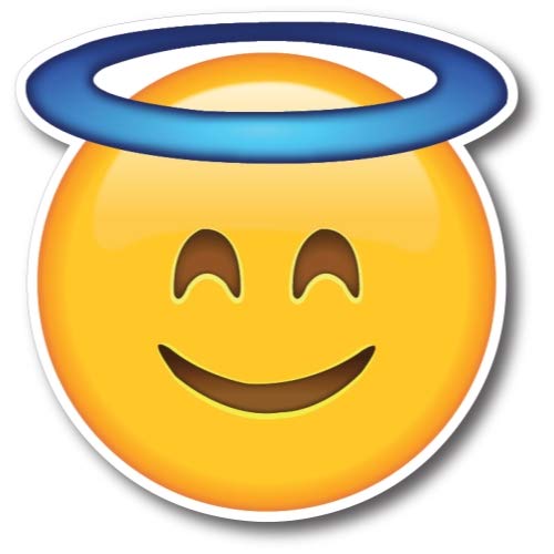 Magnet Me Up Halo Angel Emoticon Magnet Decal, 5 Inch Round, Cute Self-Expression Decorative Magnet For Car, Truck Suv, Or Any O