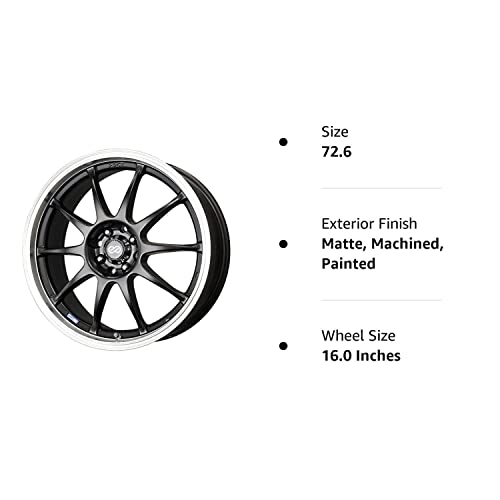 Enkei 16x7 J10 Wheels/Rims - Matte Black with Machined Lip, 5x100/114.3, Aluminum