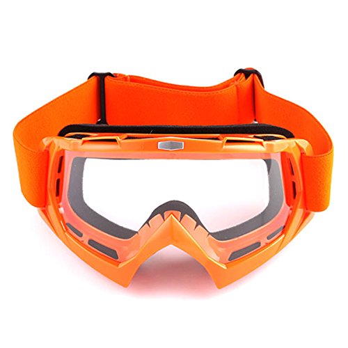 1Storm Motocross Helmet Bundle - Large Racing Orange, Thermoplastic, Model HF801_A - Includes Goggles & Skeleton Orange Gloves
