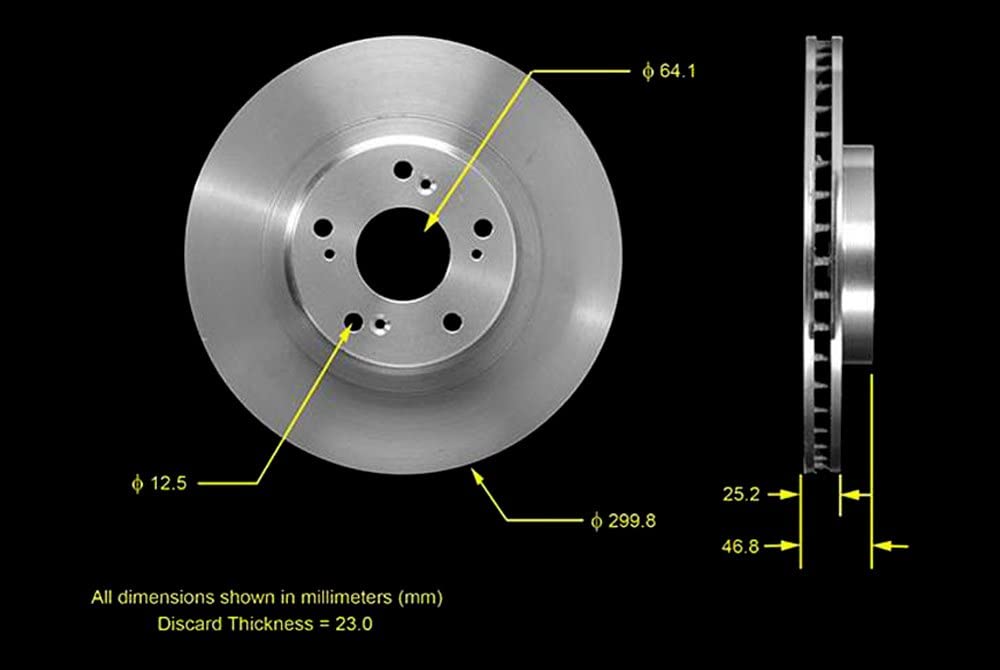 Bendix Premium Prt5557 Front Brake Rotor For Acura Rsx 2006-2002, Honda Cr-V 2006-2005