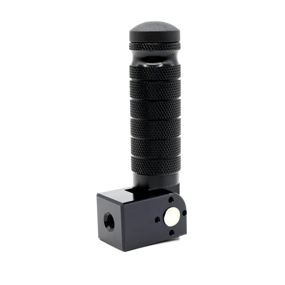 ONETEN Universal Motorcycle Bicycle Foot Pegs - Foldable, Aluminum, 124mm, Black, Model FP02