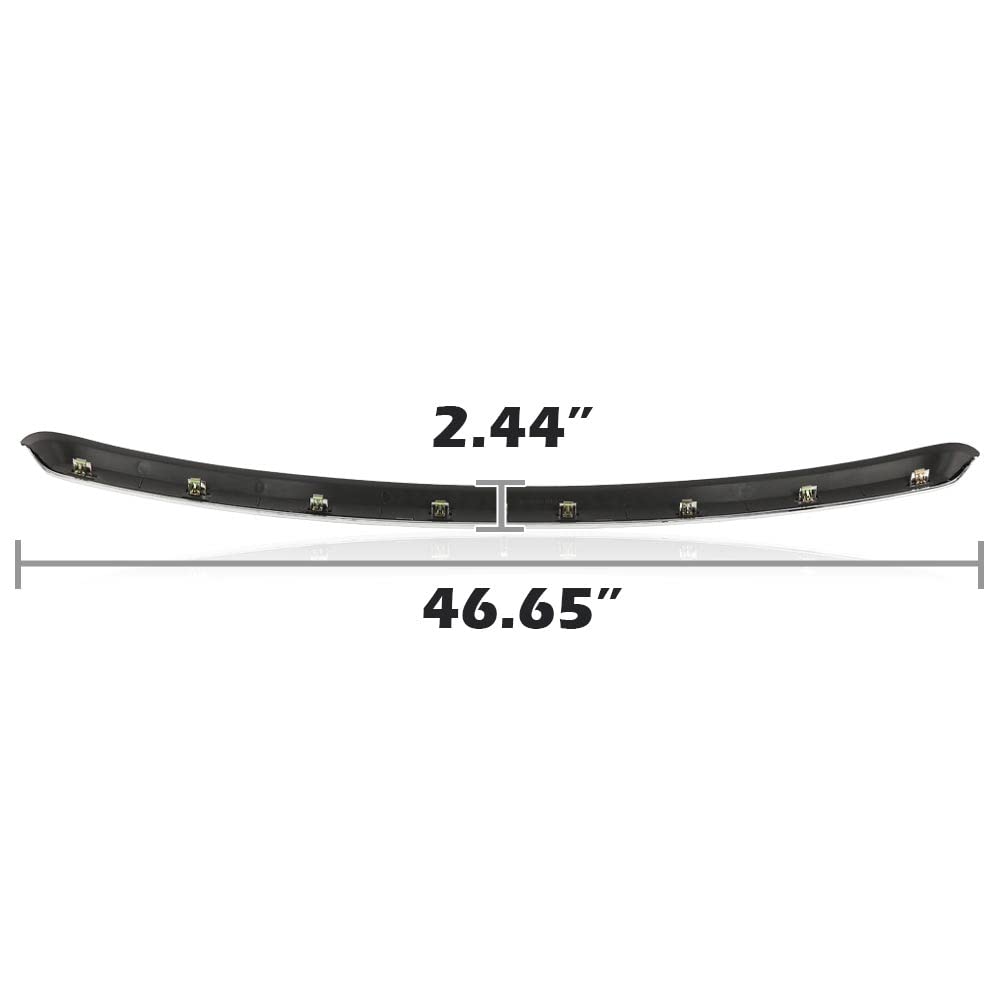 PIT66 Hood Molding Trim for 2007-2013 GMC Sierra 1500/2500 HD, Silver Metal, GM1235109