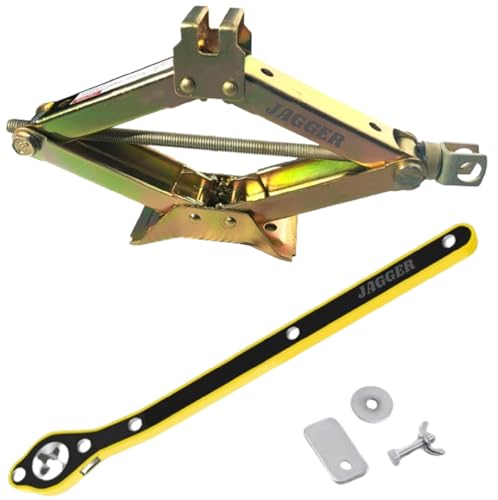 Jagger Jag242 Original Universal Car Scissor Jack Ratchet Wrench | 360 Forward And Reverse Knob Labor Saving Design | Scissor Ja