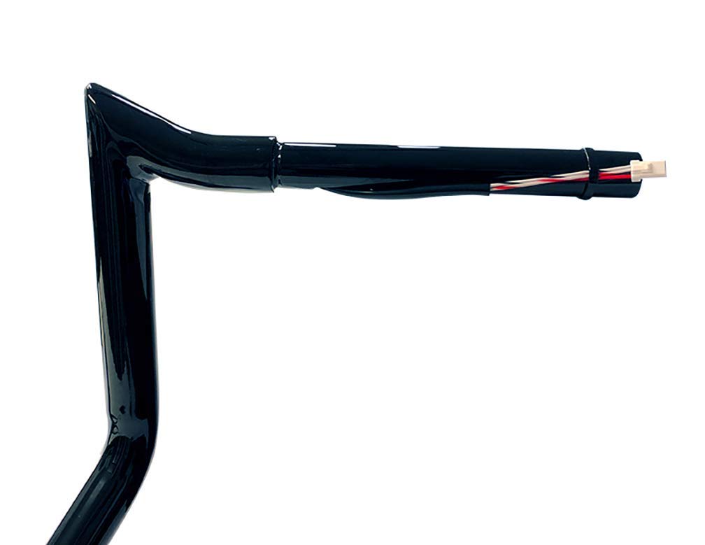 Dominator Industries 1 1/4' Pre-Wired 12' Meathook Bar Ape Hangers Handlebars For 2014-2023 Harley-Davidson Bagger Touring Electra & Street Glide (Gloss Black) Heated Grip Option