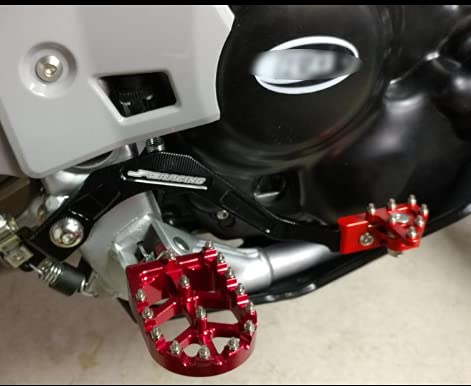 JFG RACING Dirt Bike Foot Pegs, Aluminum, Red, Model Y111402092-D, Compatible with CR125/250, CRF150R, CRF250R, CRF450