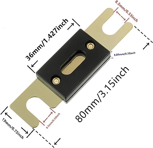 Bojack 0/2/4 Gauge Anl Fuse Holder And 50 Amp Fuses For 0-4 Gauge Automotive Fuse Block (Pack Of 2)