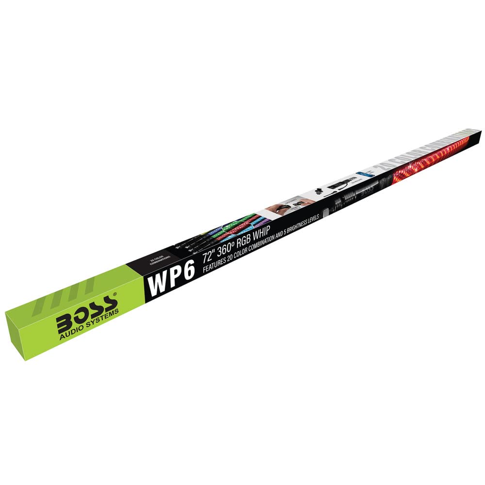 Boss Audio Wp6 360 Degree Rgb Led Whip Antenna - 72''
