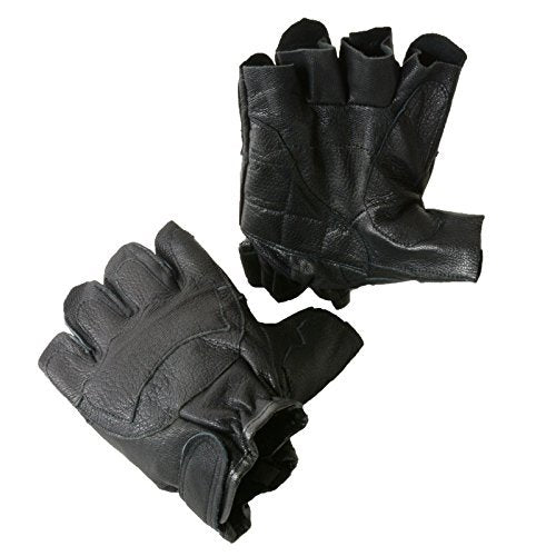 Alpine Swiss Mens Fingerless Gloves Genuine Leather for Workout Training Riding Small
