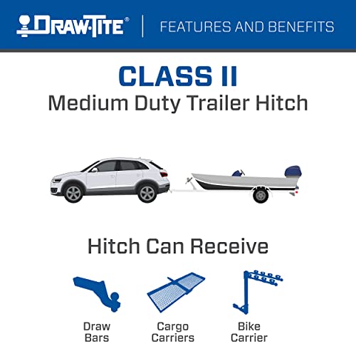 Draw-Tite 24978 Class 1 Trailer Hitch, 1-1/4-Inch Receiver, Black, Compatable With 2019-2022 Volkswagen Jetta