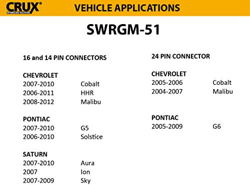 Swrgm-51 Radio Replacement Interface To Retain Factory Steering Wheel Control And Warning Chime Functions On Select Gm Lan 11-Bi