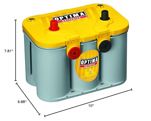 OPTIMA Batteries High Performance D34/78 YellowTop Dual Purpose Sealed AGM Car, Truck and SUV Battery, 750 CCA, Dual Terminal, M