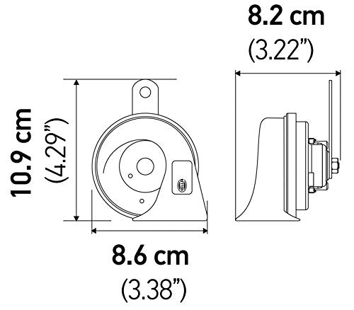 Hella 012010891 Black 12V Bx Trumpet Horn Kit (Peugeot)
