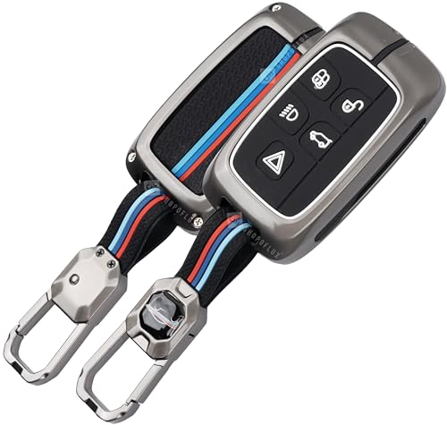 Shopoflux Metal Key Cover Compatible For Jaguar & Range Rover Evoque Velar Discovery Lr4 Land Rover Sport Xf Xj Xe Fpace Ftype