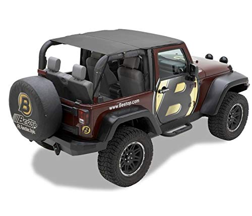 Bestop 5258335 Black Diamond Safari-Style Bikini Top for 2010-2018 Wrangler JK 2DR