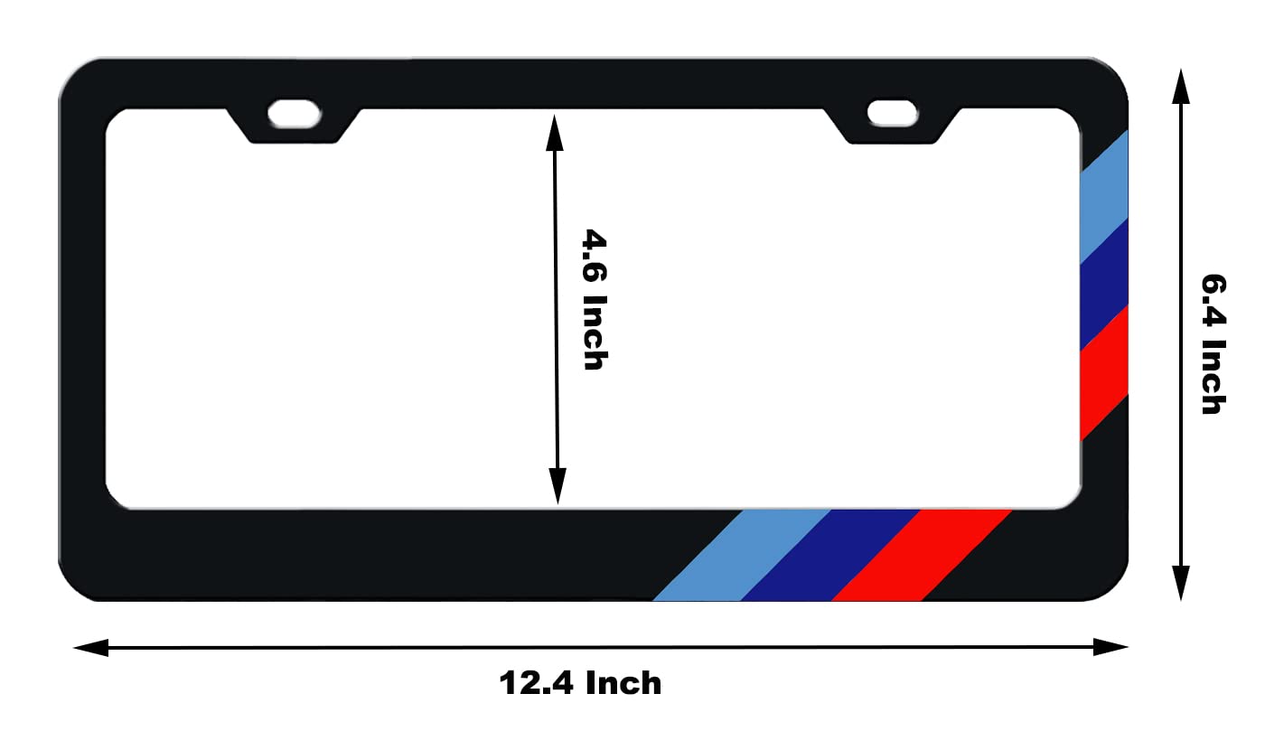 Xnqdre Aluminum Alloy Tri-Color License Plate Frame - M 3 Color Sport, Compatible with All BMW License Plates, 2 Pack