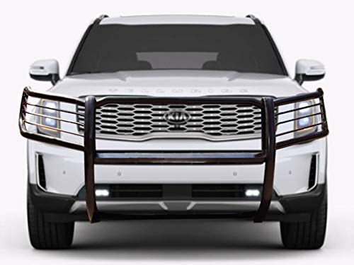 Black Horse Grille Brush Bumper Guard Modular Black Compatible With 2020-2024 Kia Telluride-17Ki01Ma