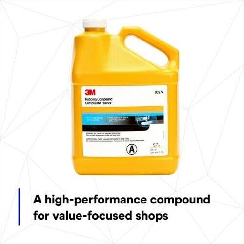 3M Rubbing Compound 1 Gallon - Factory Grade, Model 5974, Effective for Auto Refinishing