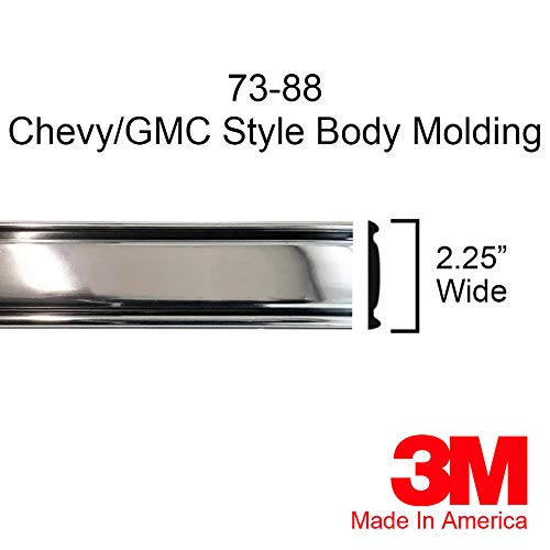 Automotive Authority 1973-1987 Chevy Gmc Chrome Side Body Trim Molding C10, C20, C30, K10, K20, K30, V10, Suburban, Custom Delux