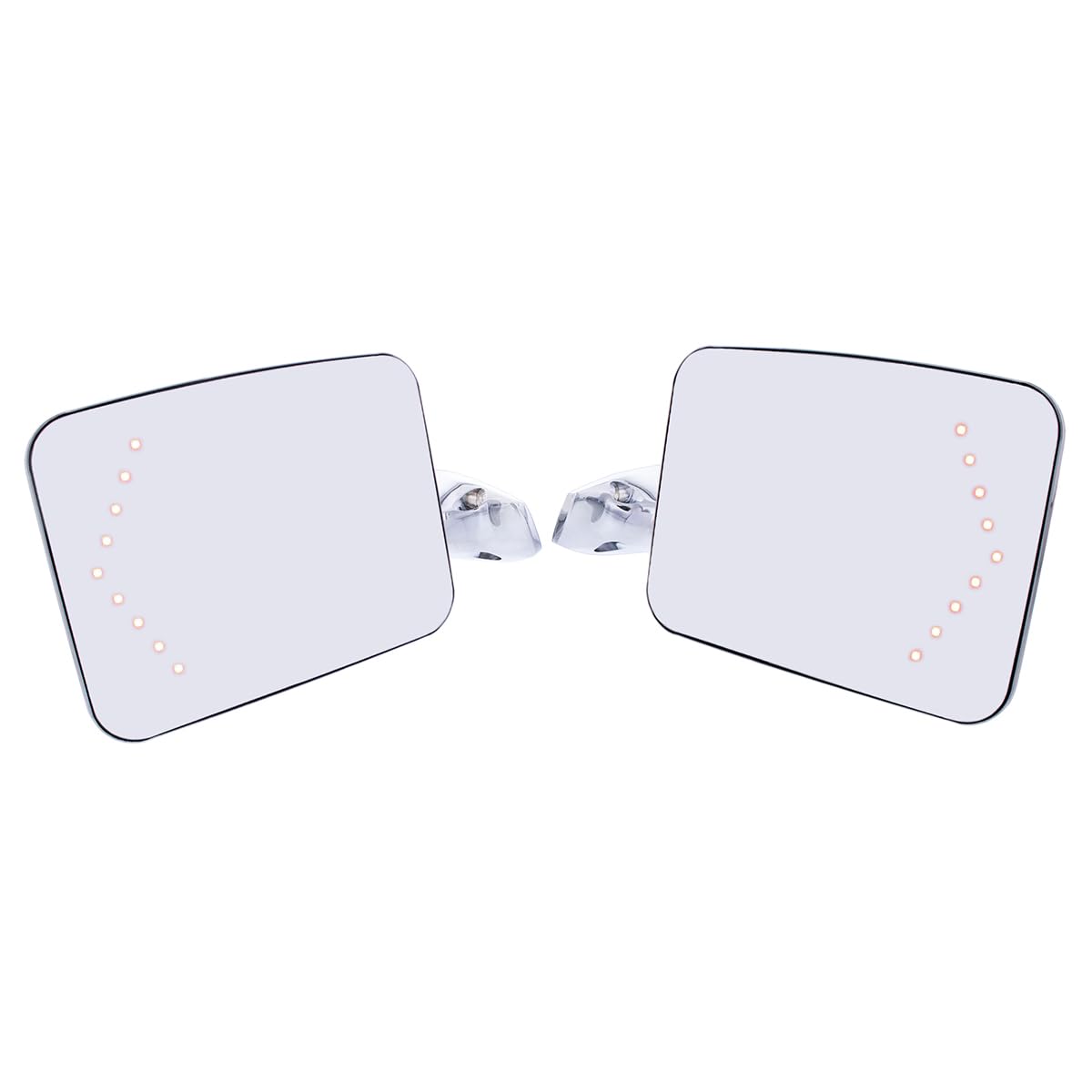 United Pacific 110749 Stainless Steel Exterior Mirror Set w/LED Turn Signal for 1970-72 Chevy/GMC Trucks, Hidden LED Turn Signal
