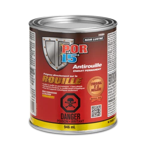 POR-15 Rust Preventive Paint, Gloss Black, 32 Fl Oz, Model 45004 - Anti-Rust, Non-Porous Protective Barrier